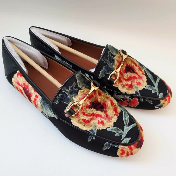 NEW COACH Floral Rose Jacquard Loafers Flats - Picture 3 of 8